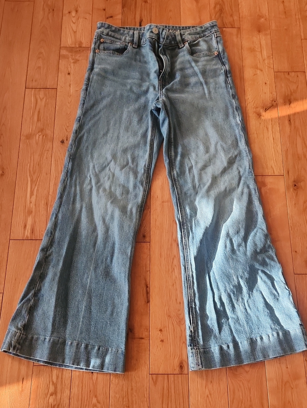 American Eagle Outfitters Light Blue Wide-Leg Jeans
